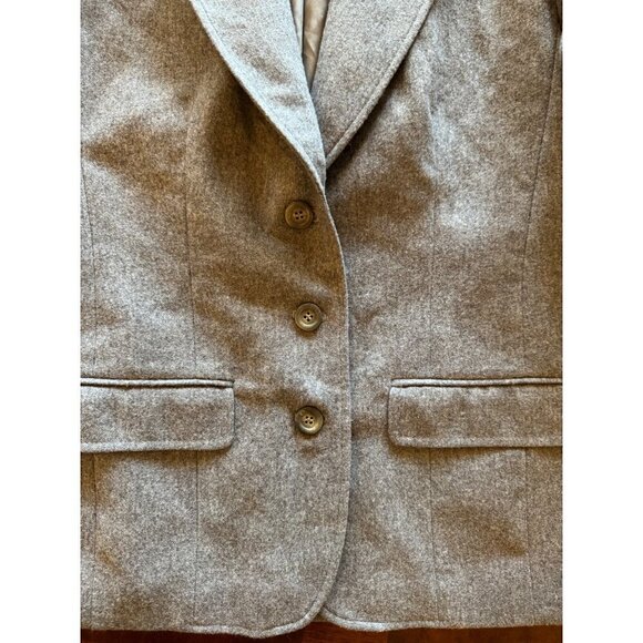 Pendleton Blazer Women 10 Gray Virgin Wool Single Breasted 3 Button Close Preppy - Picture 7 of 11